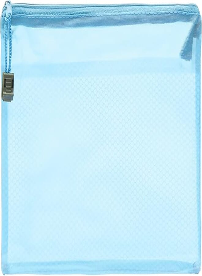 Plastic zipper file a4 size - light blue